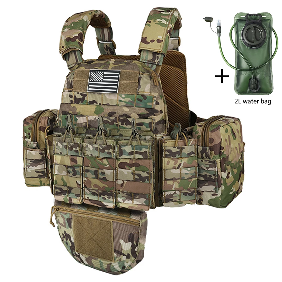 Gilet táctico Multicam MOLLE con bolsa de hidratación para aire libre - imagen 2