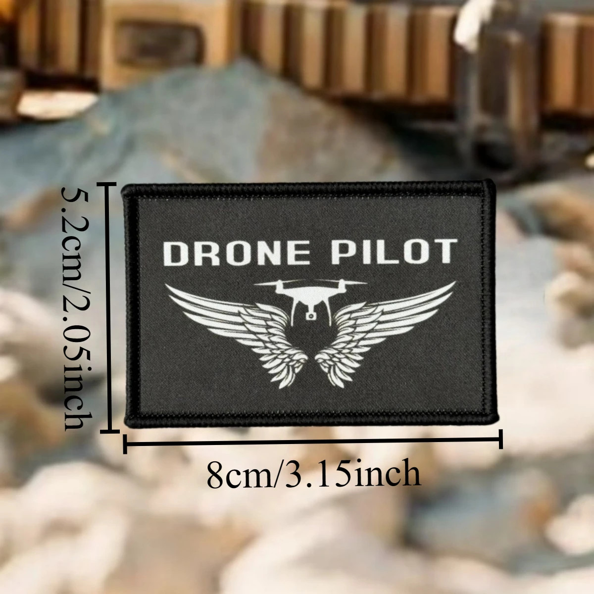 Parche táctico Piloto de dron con alas de aviador y velcro