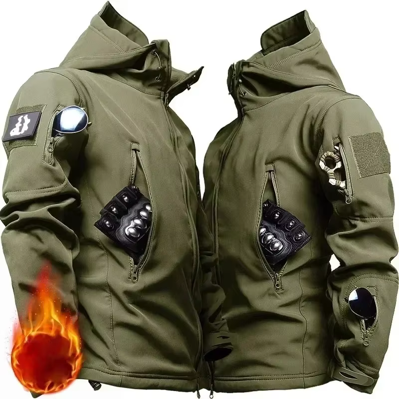 Chaqueta softshell táctica impermeable – Camuflaje winter hombre - imagen 5
