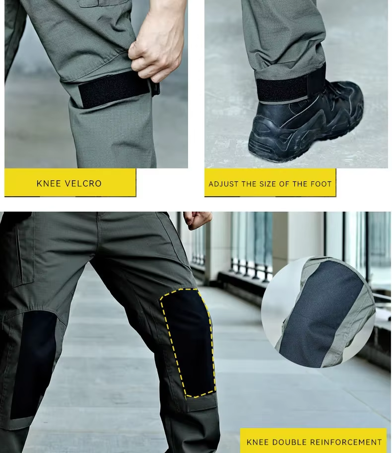 Pantalones cargo tácticos hombre con rodillas reforzadas y bolsillos - imagen 4