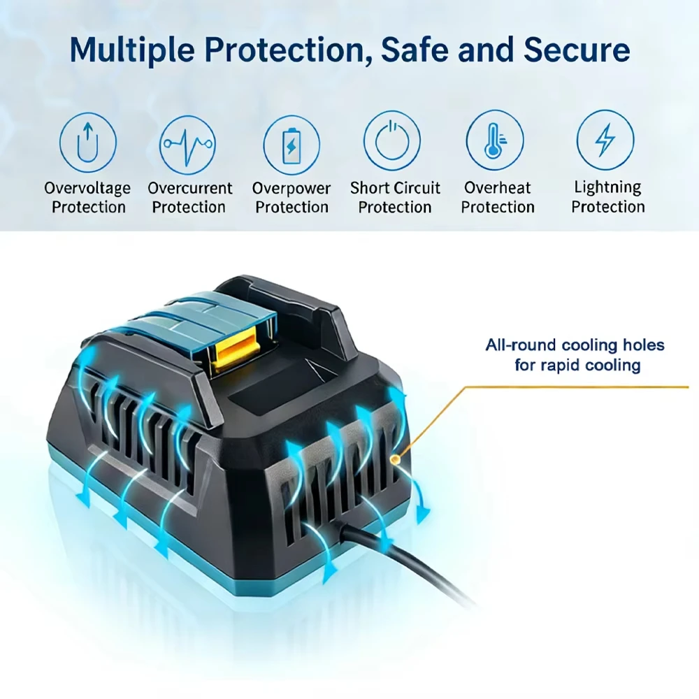 Makita DC18RC Cargador rápido portátil para baterías Li-Ion 14,4-18V - imagen 2