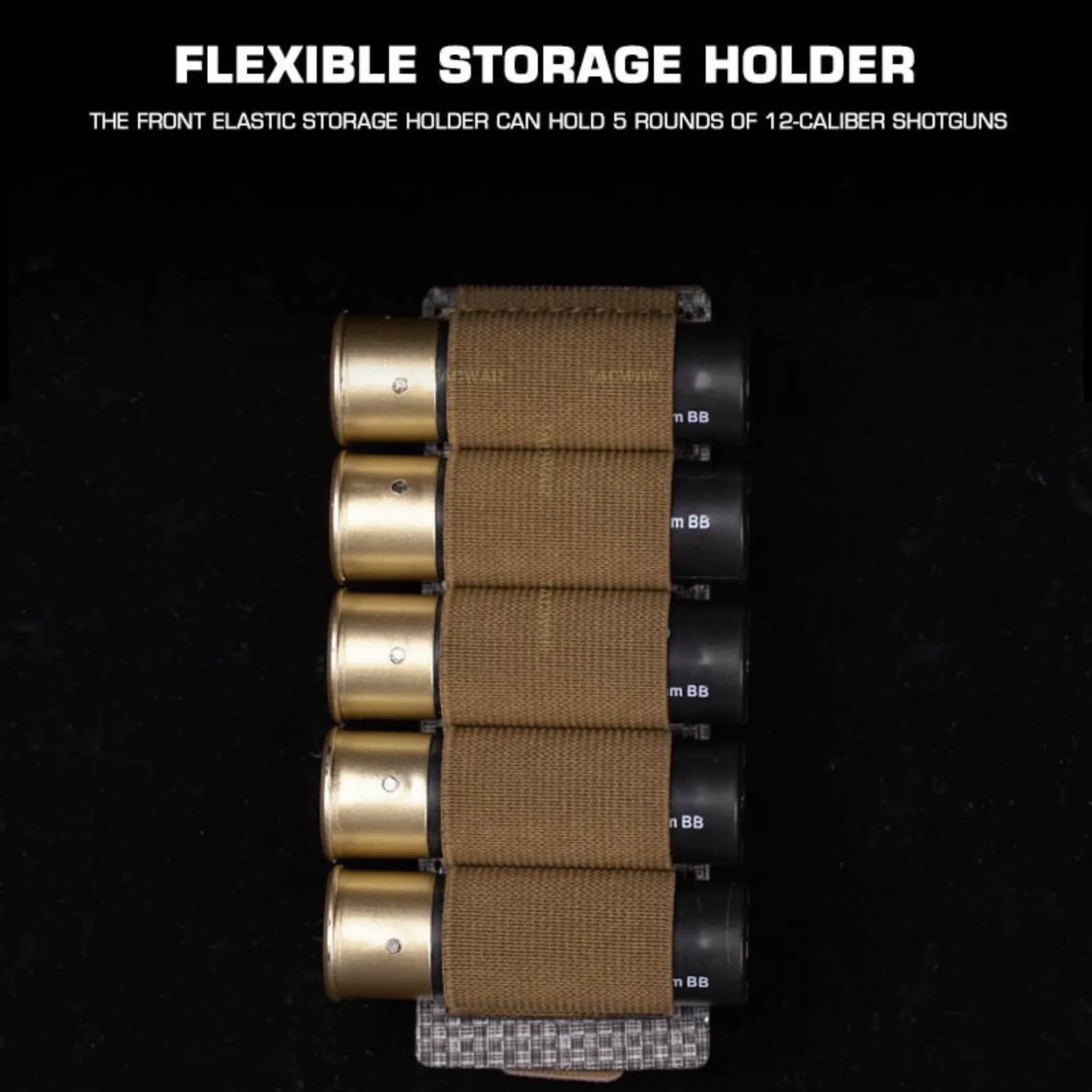 Portacargador táctico elástico MOLLE para escopeta, caza y airsoft - imagen 3