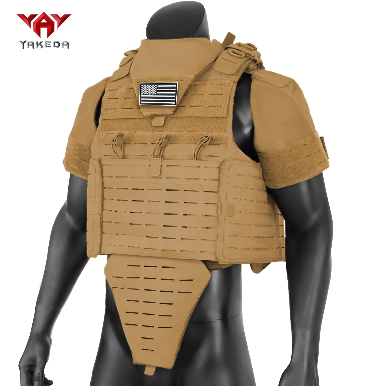 YAKEDA chaleco de caza táctico ligero con protección cuello y hombros