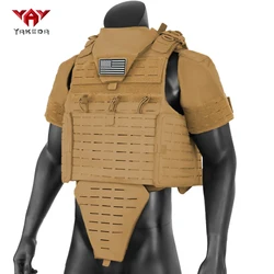 YAKEDA chaleco de caza táctico ligero con protección cuello y hombros