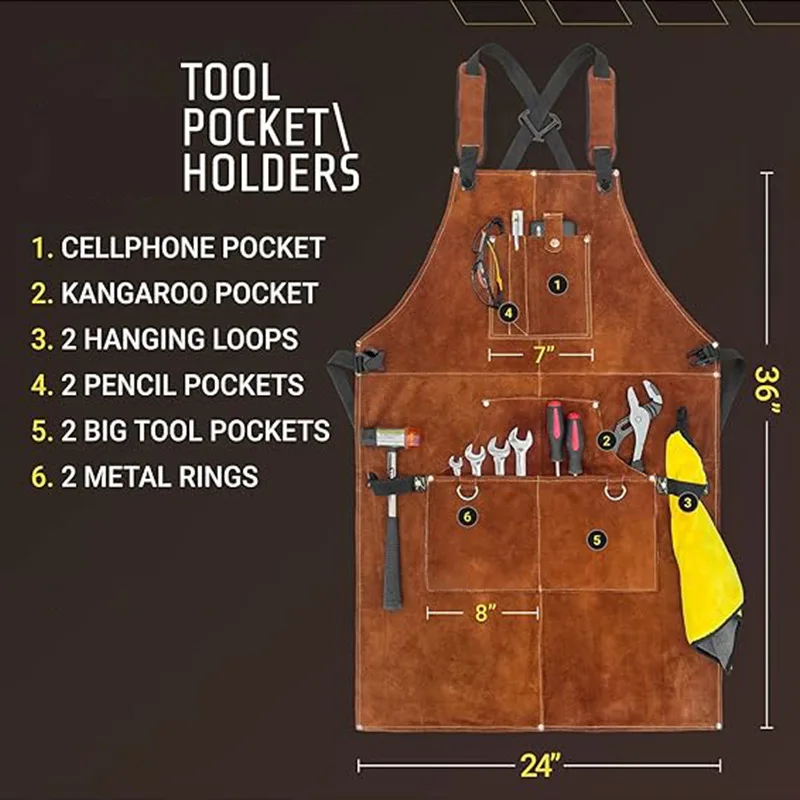 Delantal ignífugo impermeable doble cara para trabajos y cocina - imagen 4