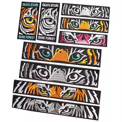 Parche táctico bordado tigre bosque oscuro con mirada mortuoria