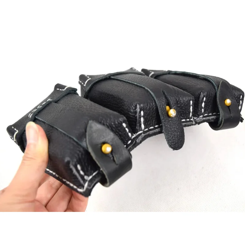 Estuche táctico triple porta revistas K98 – Cuero negro - imagen 3