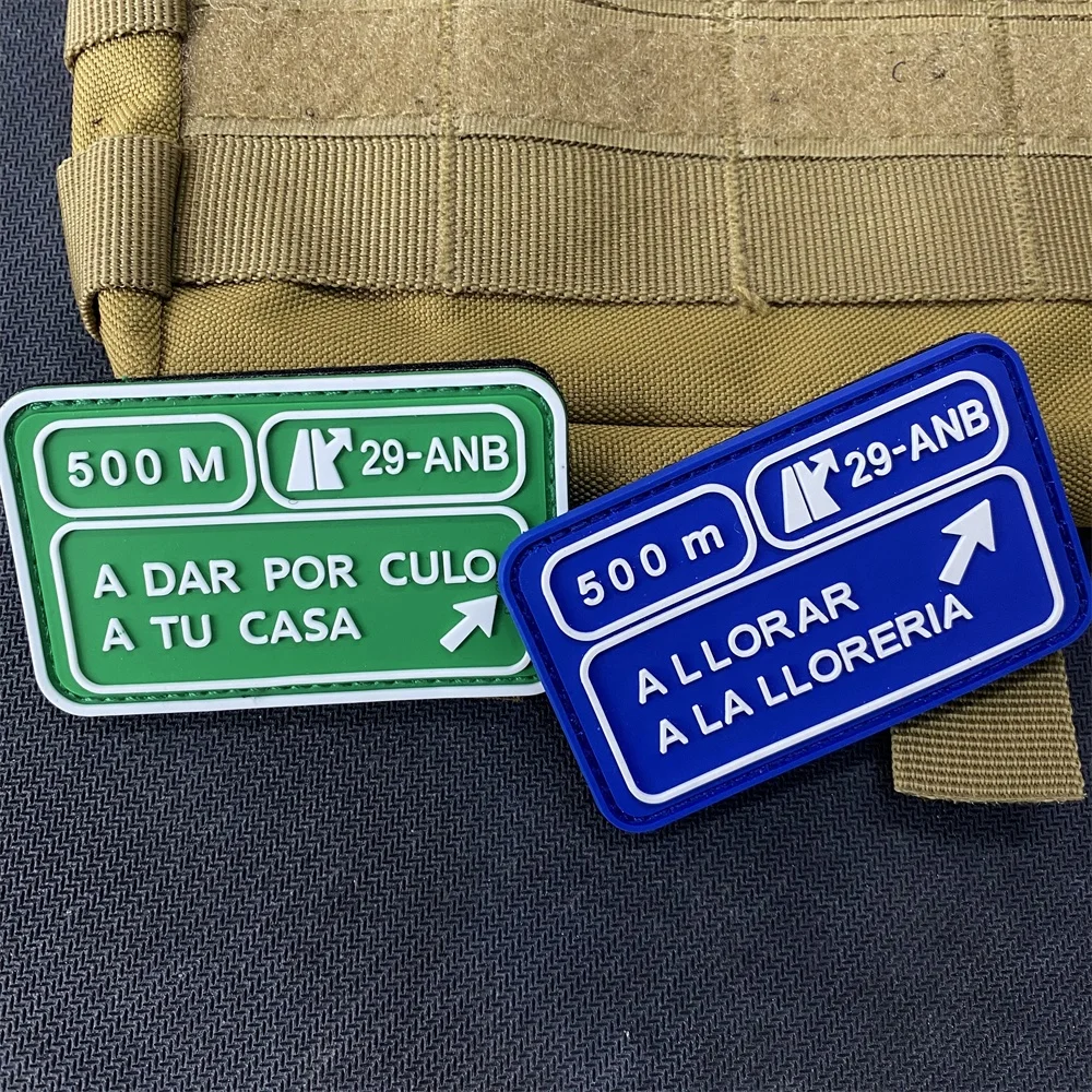 Ejemplo de parche colocado en mochila