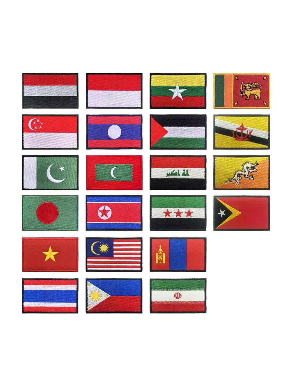 Parche bordado con diseño de bandera