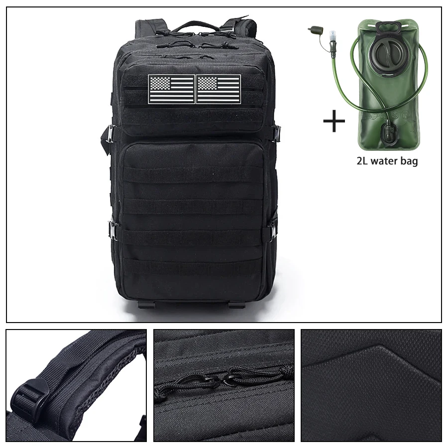Mochila táctica outdoor con sistema MOLLE y almacenamiento por capas - imagen 4