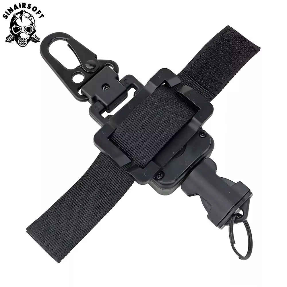 Eslinga retráctil táctica llavero – cordón nylon y acero - imagen 2