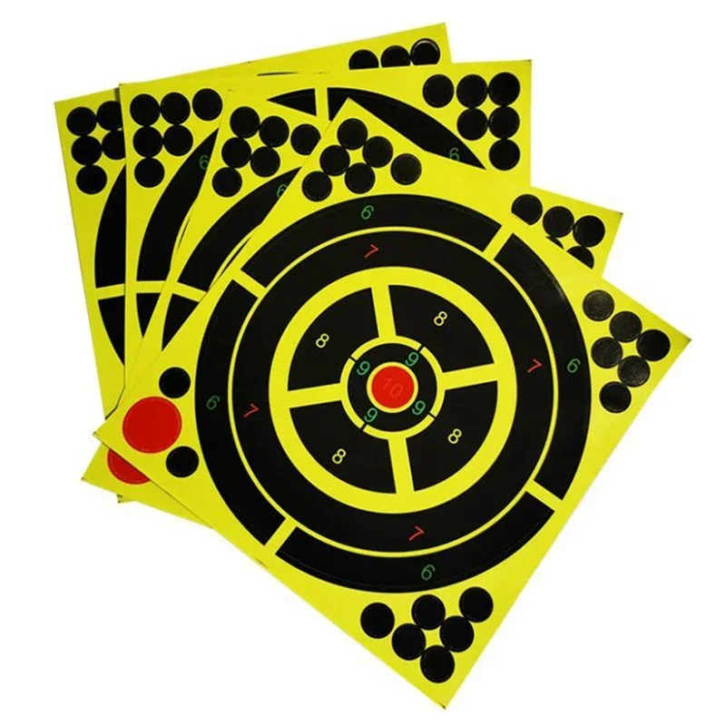 Objetivos Splatter autoadhesivos de 8 pulgadas mostrando retroalimentación visual