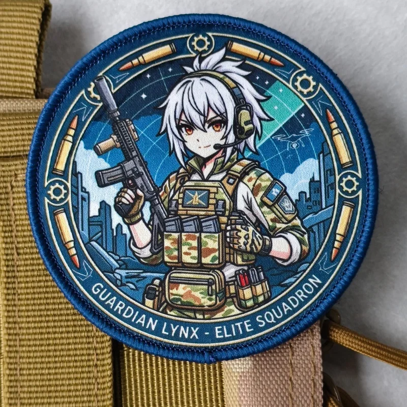 Parche táctico moral anime chica con gancho y bucle para ropa - imagen 2