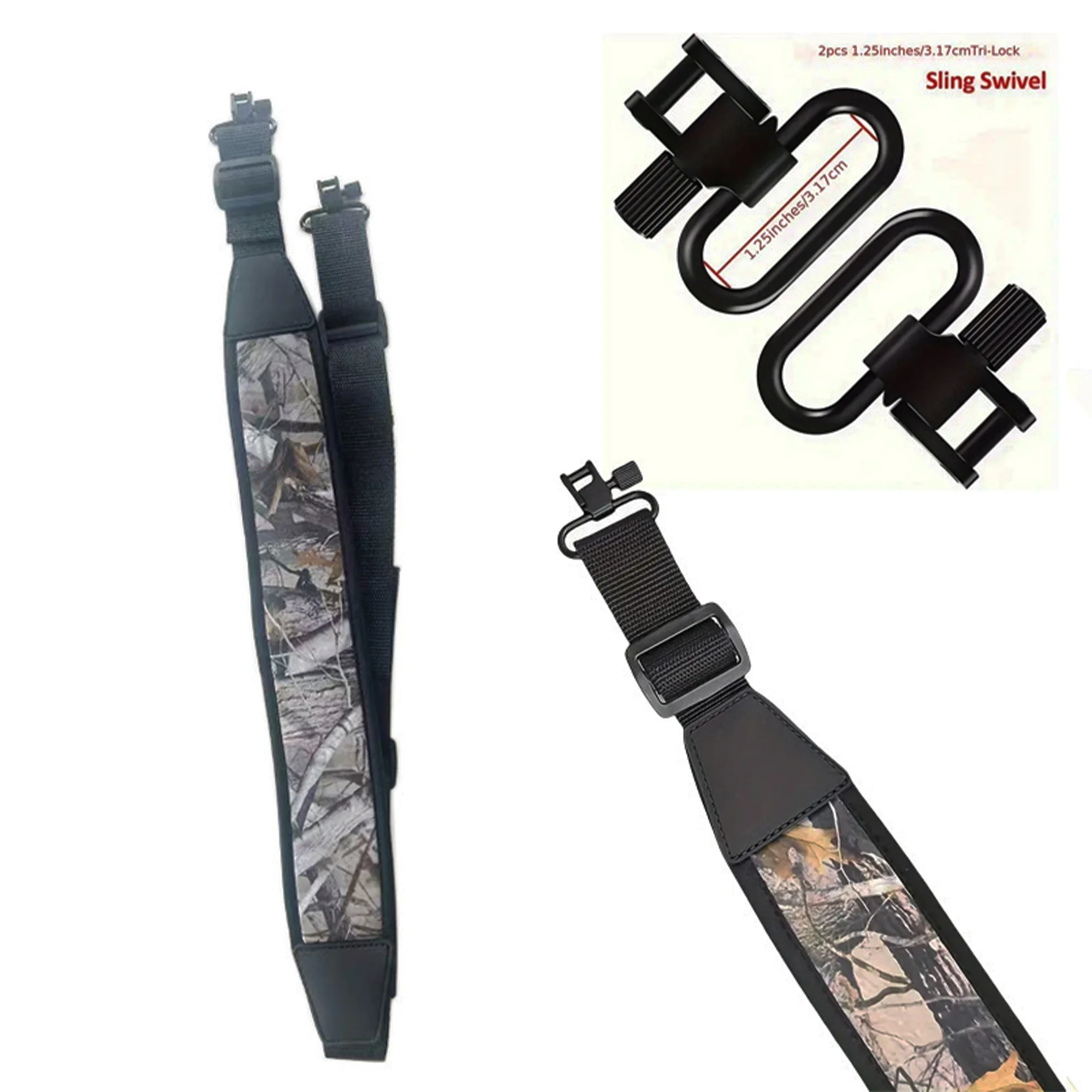 Bandolera caza 2 puntos ajustable neopreno antideslizante hebilla giratoria - imagen 5