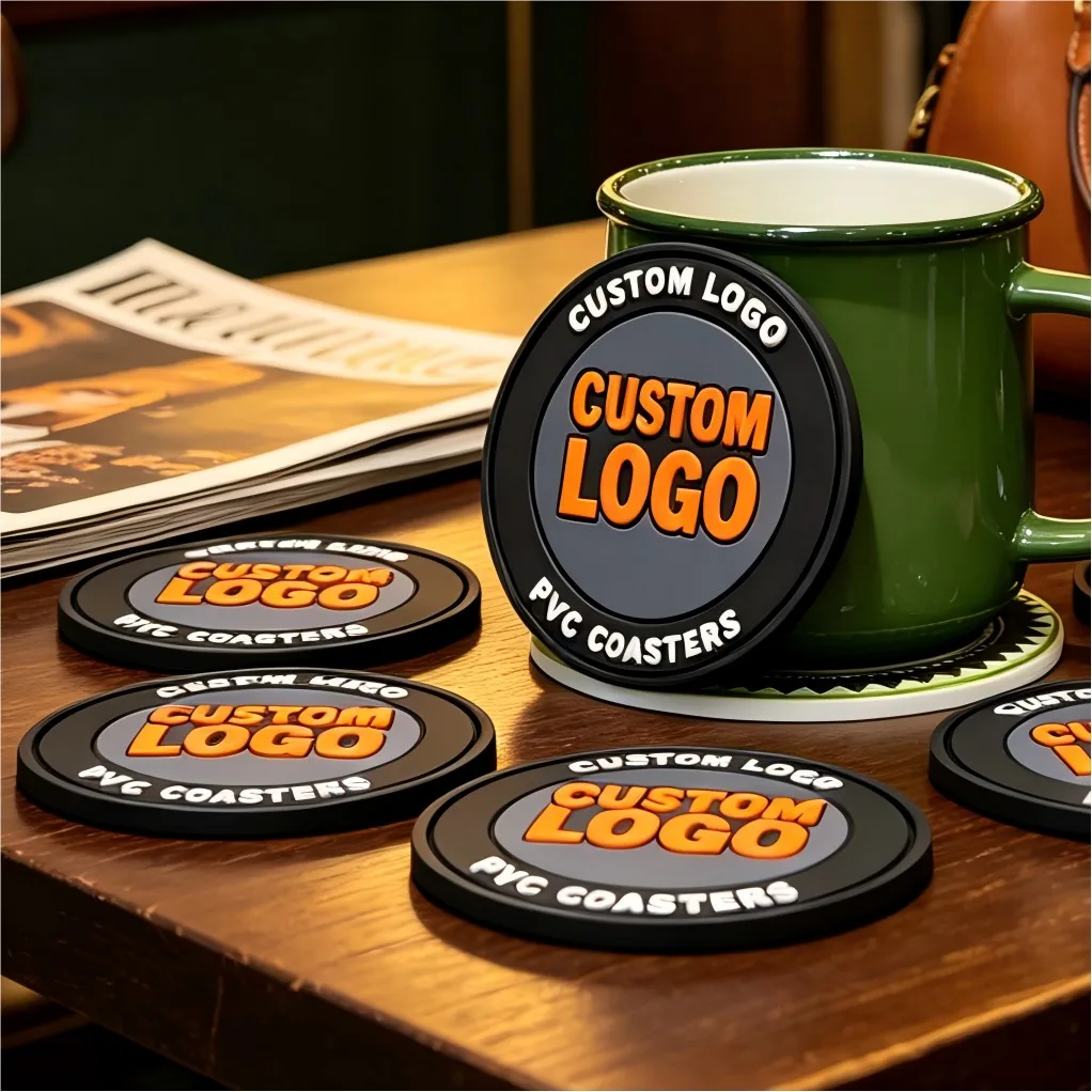 Posavasos personalizados PVC, goma y silicona para cafetería, hotel