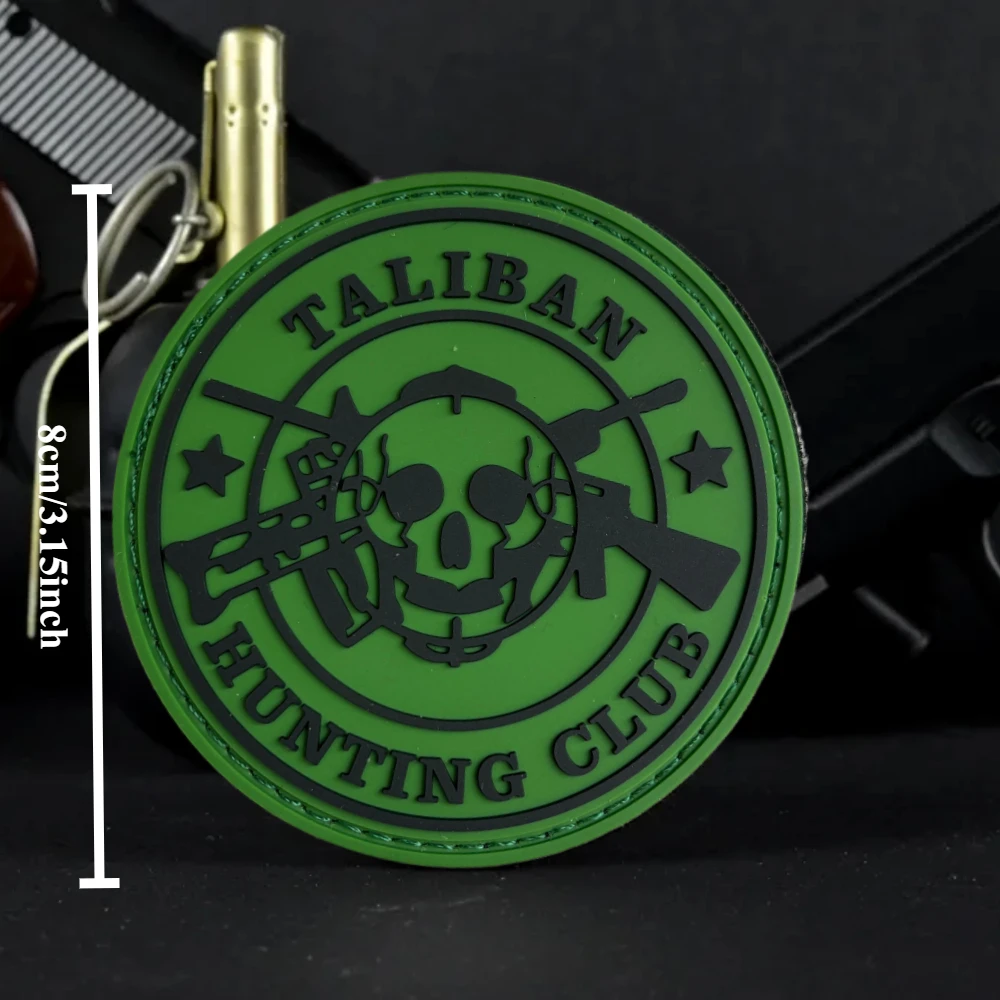Parche táctico PVC calavera – Cierre velcro para equipamiento