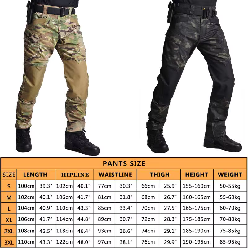 Pantalones tácticos camuflaje con refuerzos de rodilla para airsoft - imagen 4