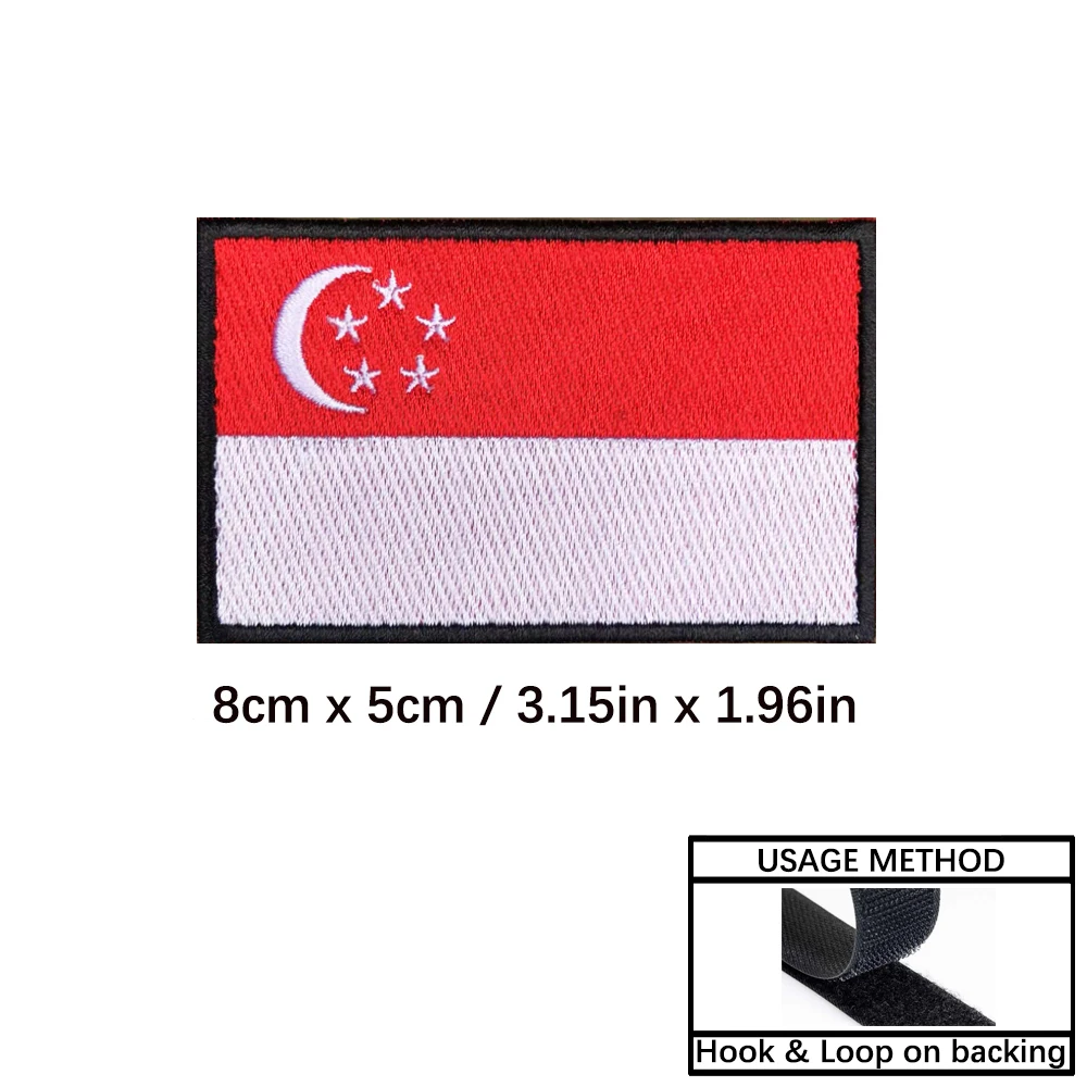Parches bordados banderas ASEAN – Brazalete táctico velcro o termoadhesivo - imagen 2