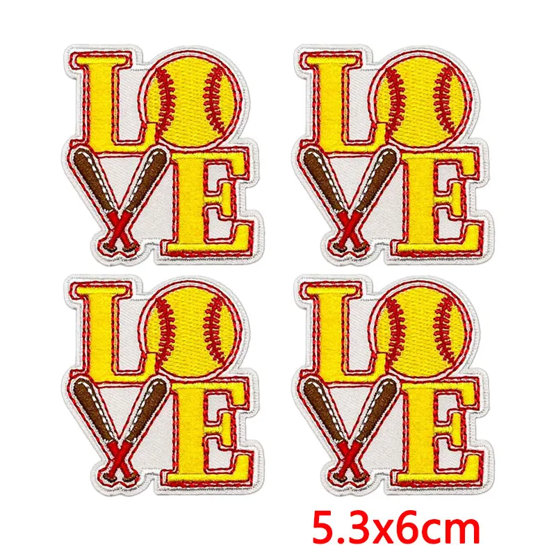 Parche bordado softbol amarillo termoadhesivo para ropa y gorras - imagen 3