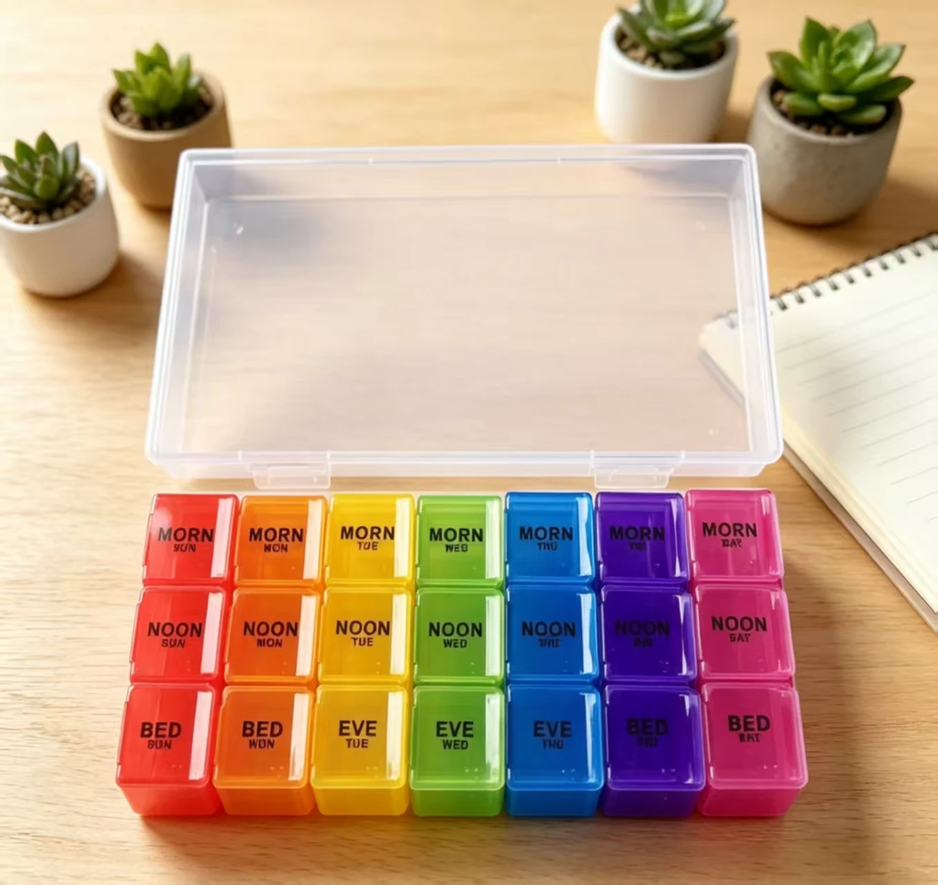 Pastillero de colores práctico