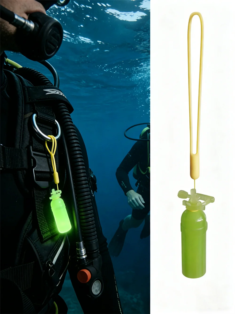 Barra luminosa de buceo alta intensidad con absorción para tanques - imagen 4