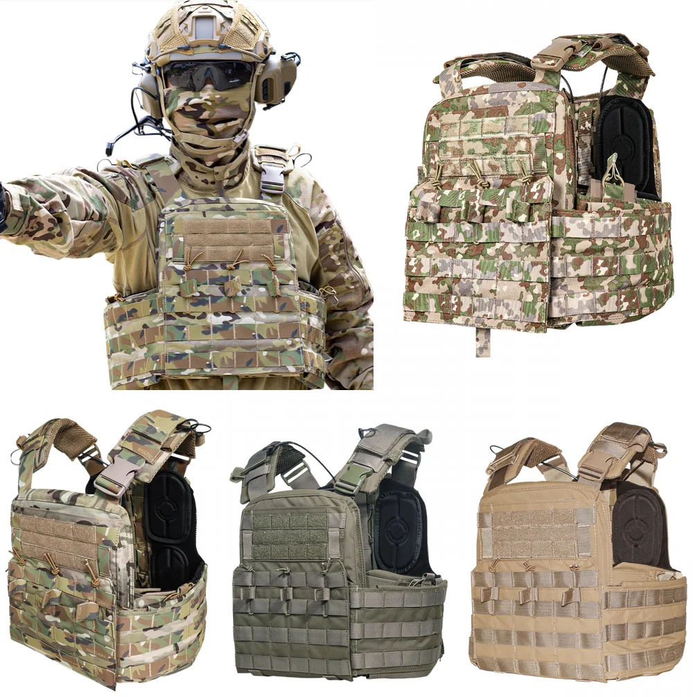 Chaleco táctico MOLLE portaplaca resistente airsoft paintball camuflaje - imagen 3