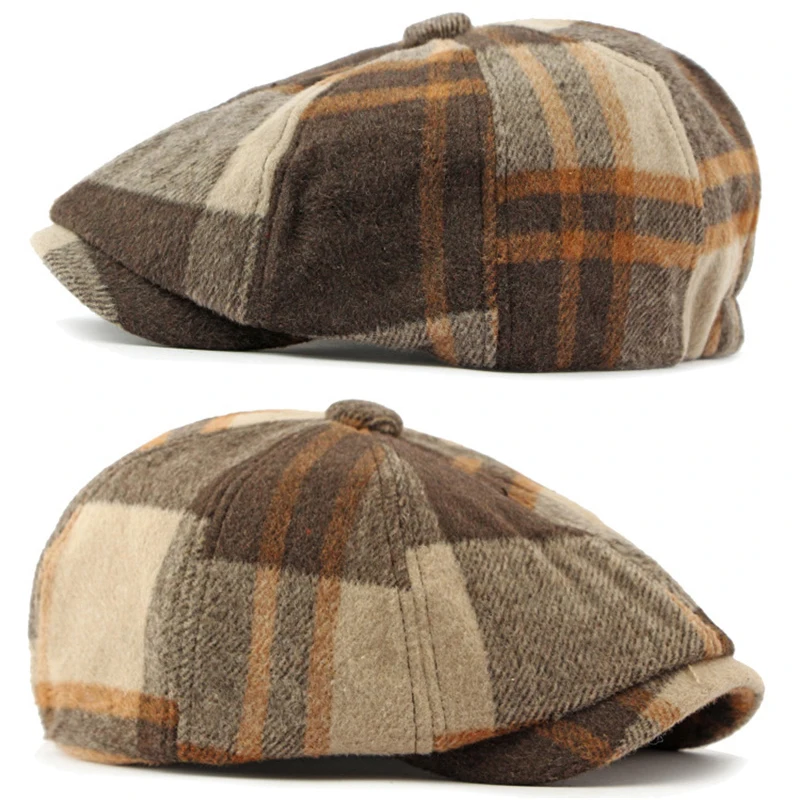 Boina tweed británica taxista detective retro de espiga - imagen 2