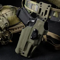 Funda de pistola táctica Glock G17 con soporte de liberación rápida MOLLE ambidiestra