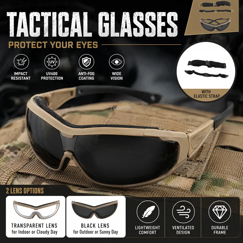 Gafas de airsoft con protección UV y lentes deportivas - imagen 3