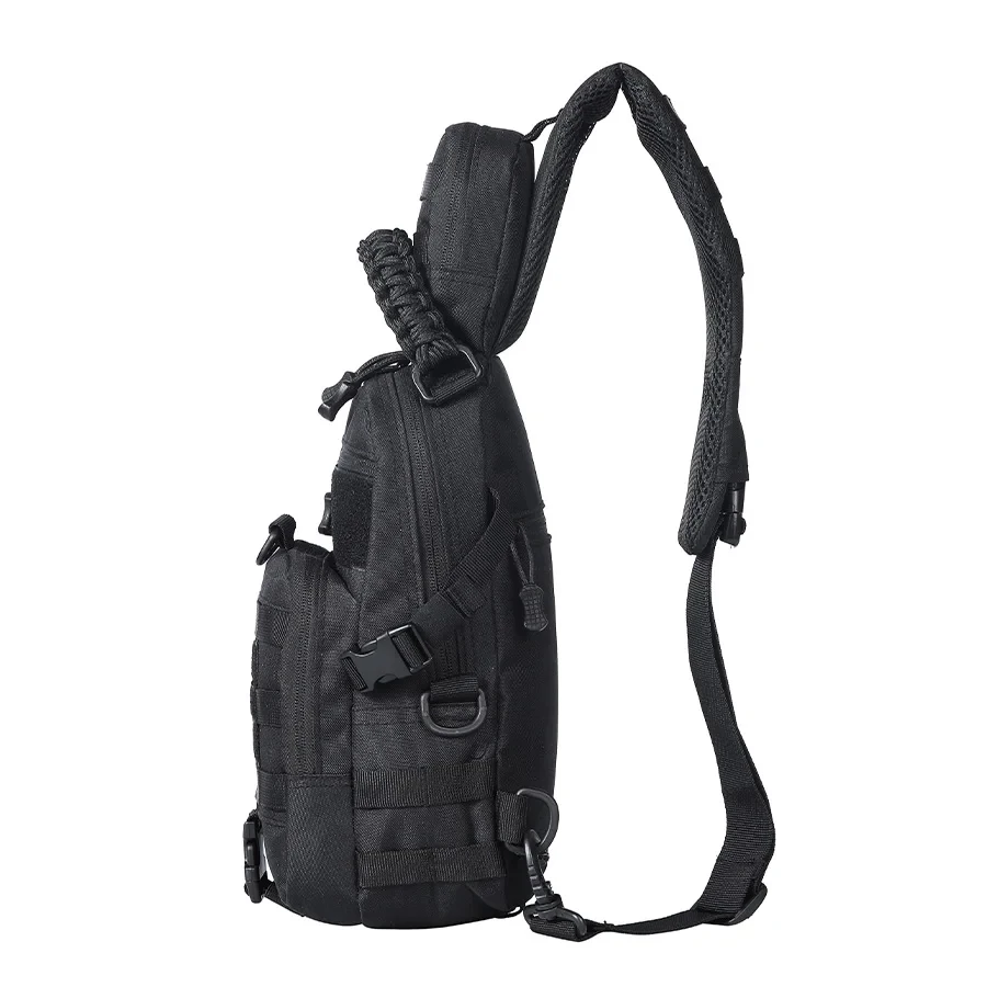 Bolso de pecho táctico MOLLE con hombrera acolchada y asa tejida - imagen 3