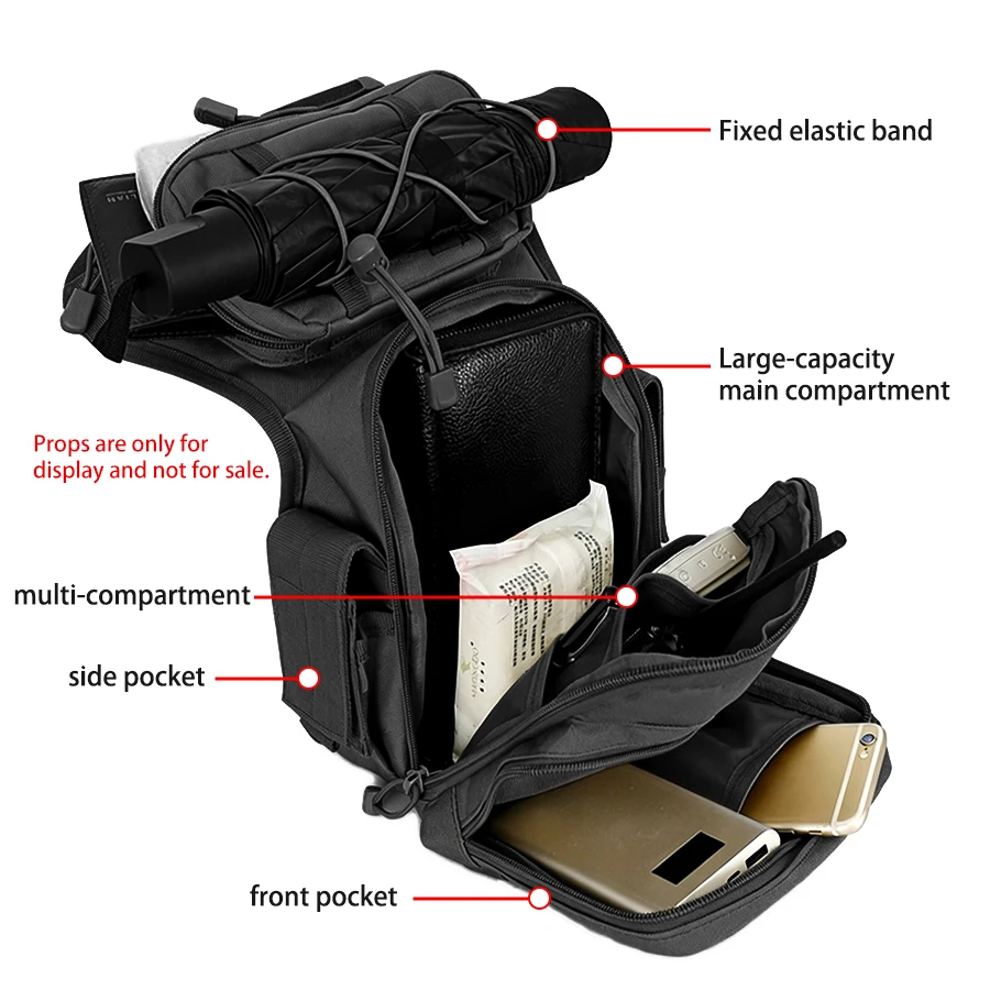 Bolsa de pierna táctica MOLLE ajustable nailon ripstop herramientas - imagen 5