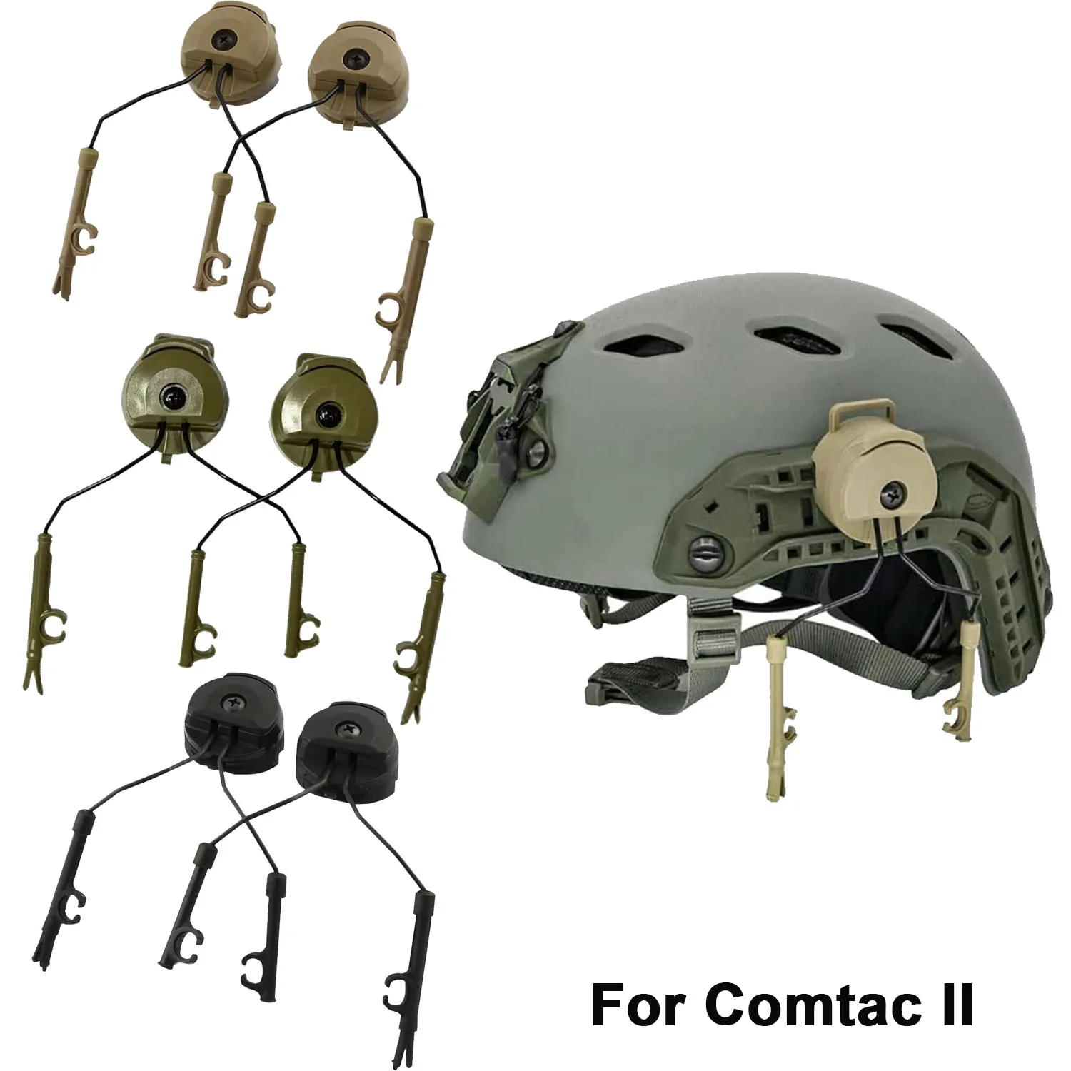 Adaptadores tácticos ARC Fast Ops Core para casco con riel y Comtac II - imagen 4