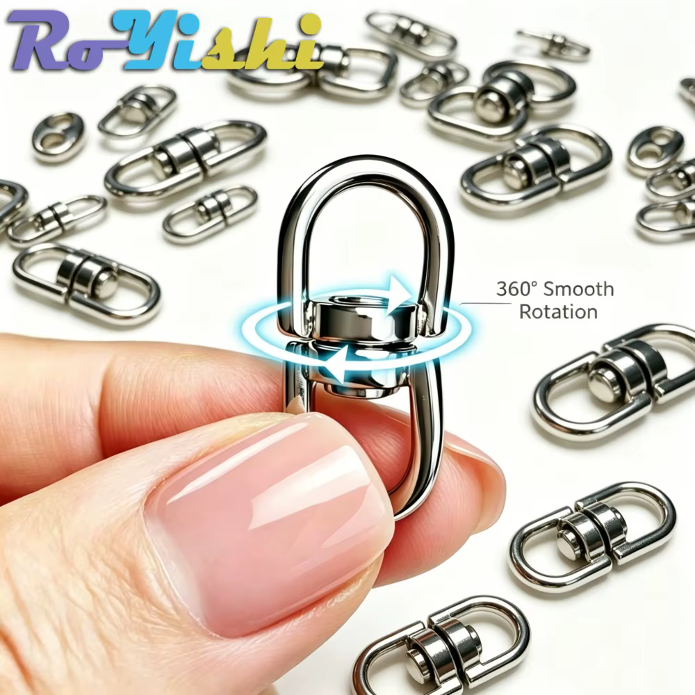 Gancho giratorio metálico plateado para llaveros y cordones Paracord - imagen 3