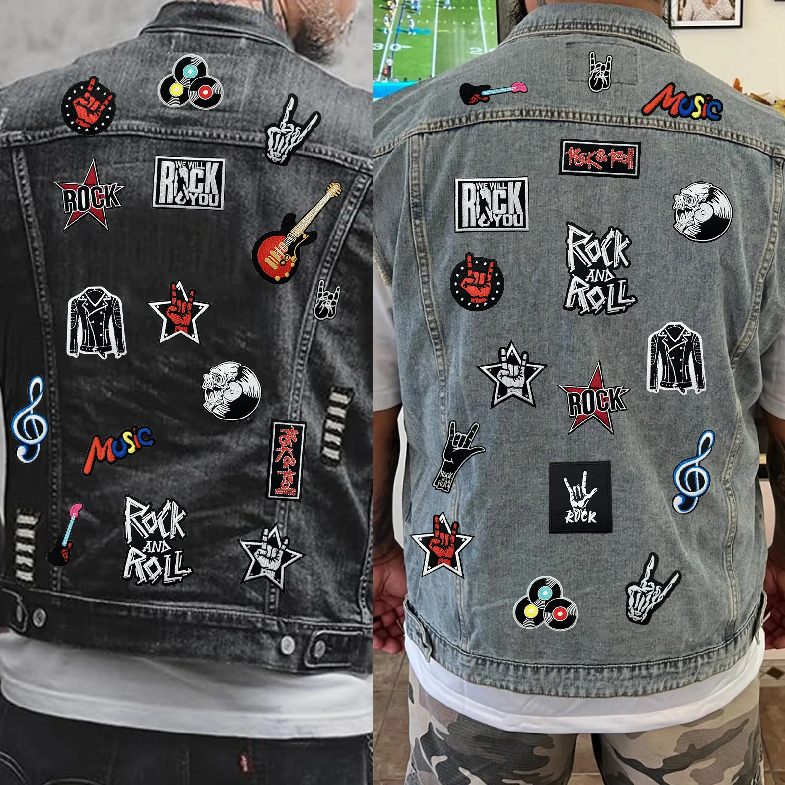 Parches termoadhesivos punk rock bordados para chaquetas y ropa - imagen 3