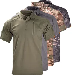 Camiseta táctica manga corta secado rápido - Camuflaje woodland