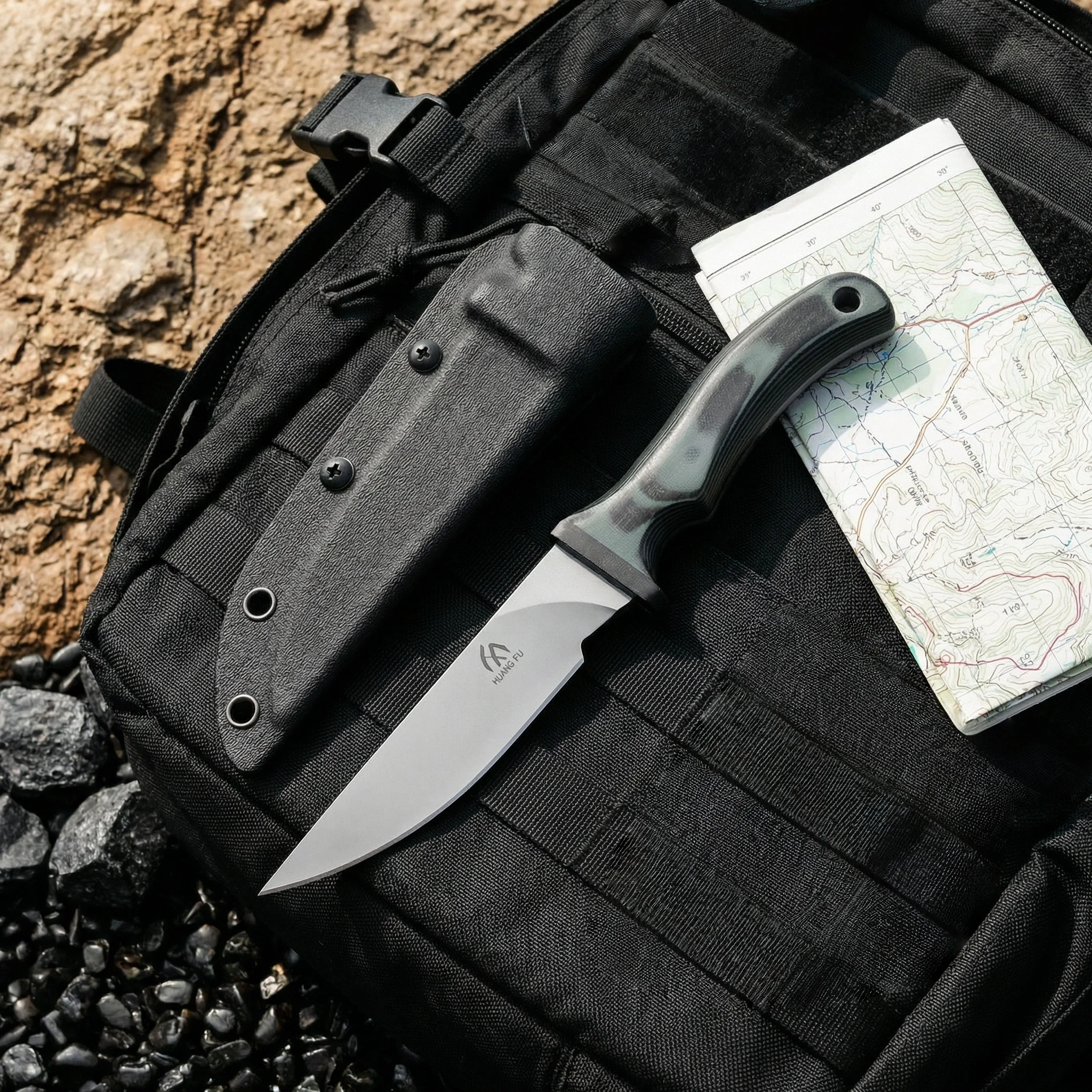 Cuchillo de hoja fija táctico para camping y emergencias - imagen 3