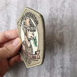 Parche táctico LLAMA OPERATOR de llama con velcro para mochila