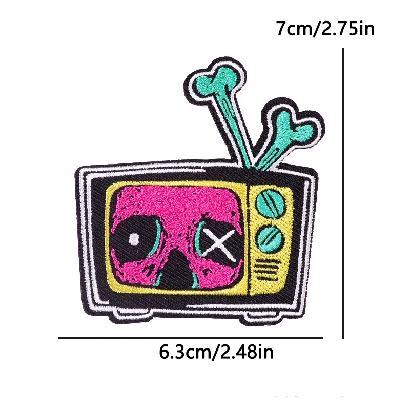 Parche termoadhesivo calaveras góticas pastel, pociones y TV retro - imagen 4