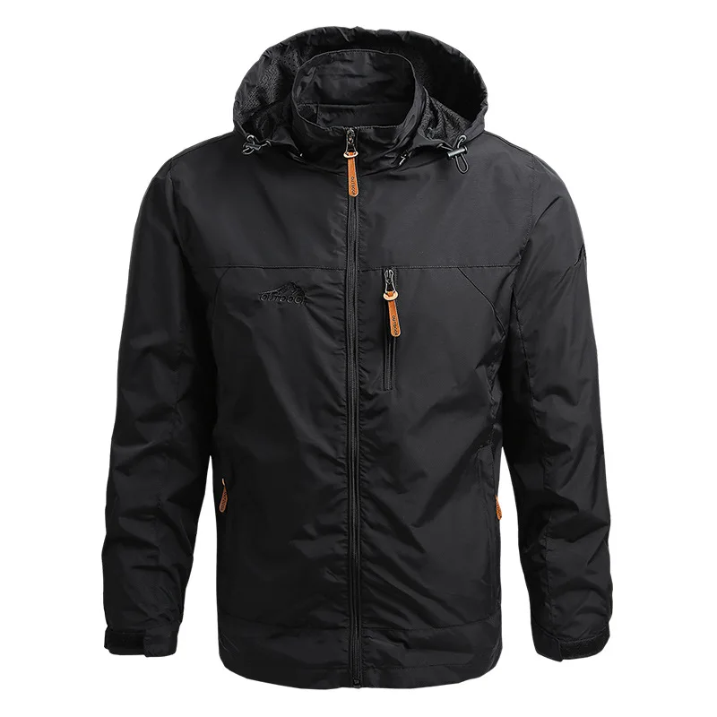 Chaqueta táctica con capucha hombre, gran abrigo multi-bolsillos