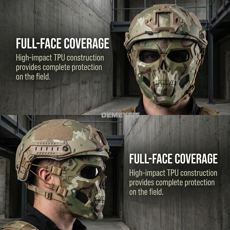 Máscara táctica de paintball camuflaje calavera transpirable - imagen 5