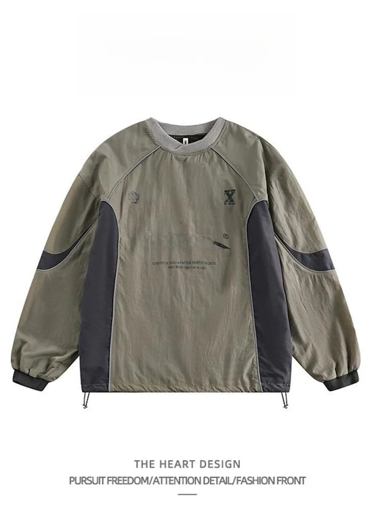 Sudadera outdoor hombre retro – Bloques de color y corte holgado - imagen 2
