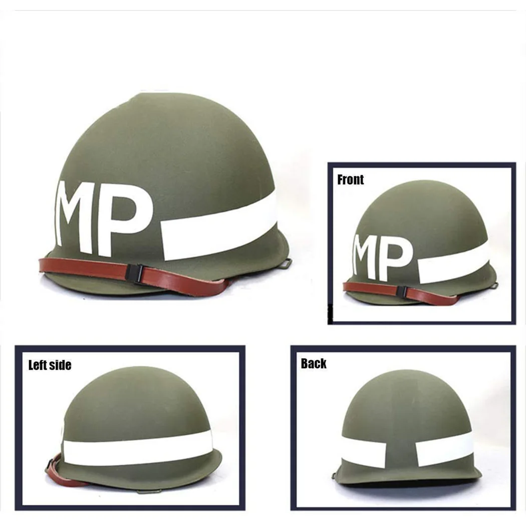 Ejército EE.UU. casco M1 WW2 verde con correa roja para Airsoft - imagen 4