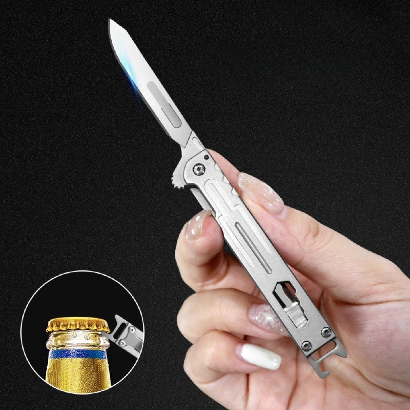 Herramienta EDC acero inoxidable multifunción rompeventanas y cuchillo de supervivencia - imagen 5