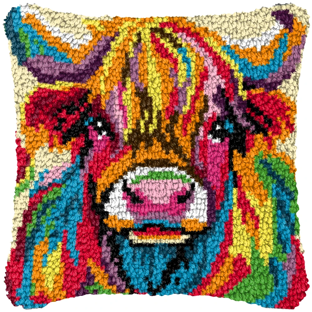 Kit ganchillo nudo funda cojín animales dragón tigre bordado - imagen 5
