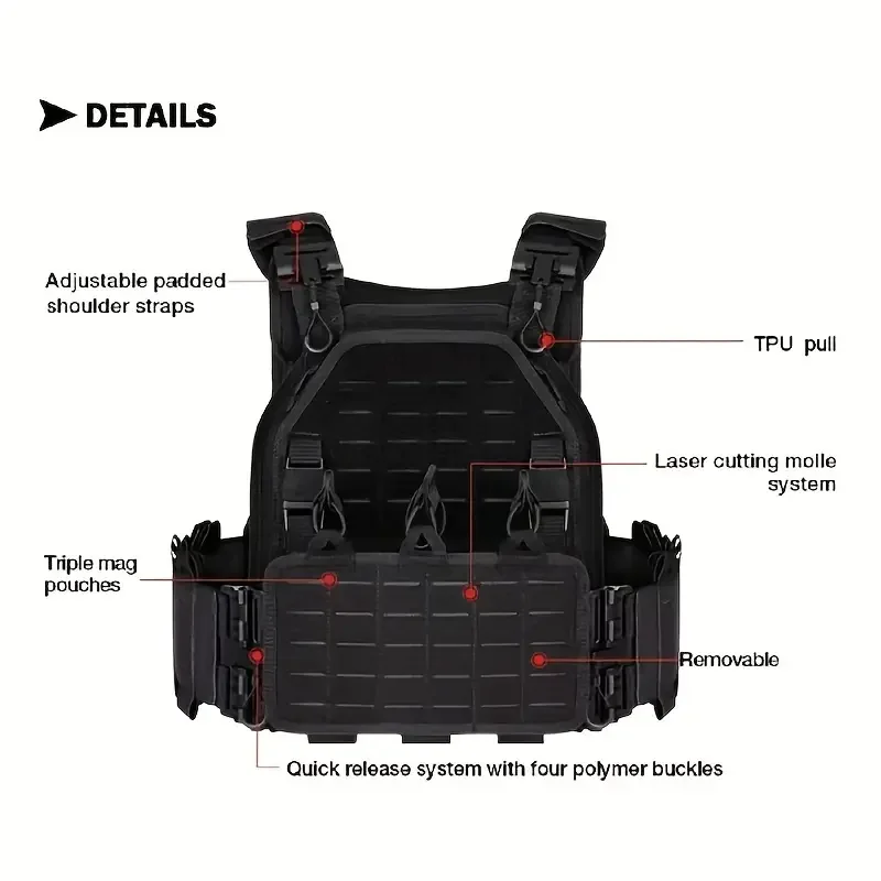 Chaleco portaplacas táctico Multicam nailon 1000D - imagen 5