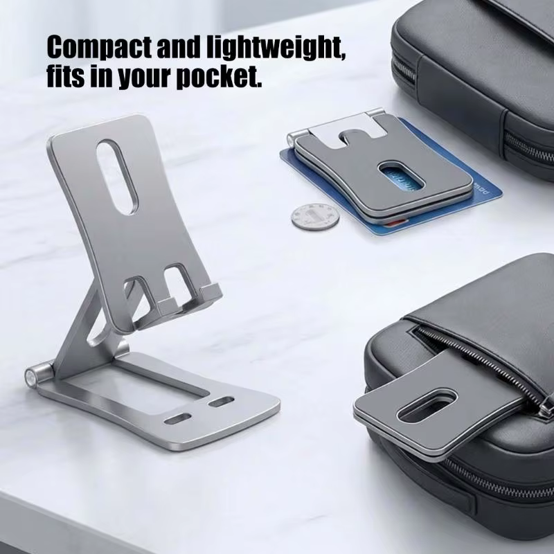 Soporte plegable de teléfono aluminio: ajuste de altura e inclinación - imagen 3