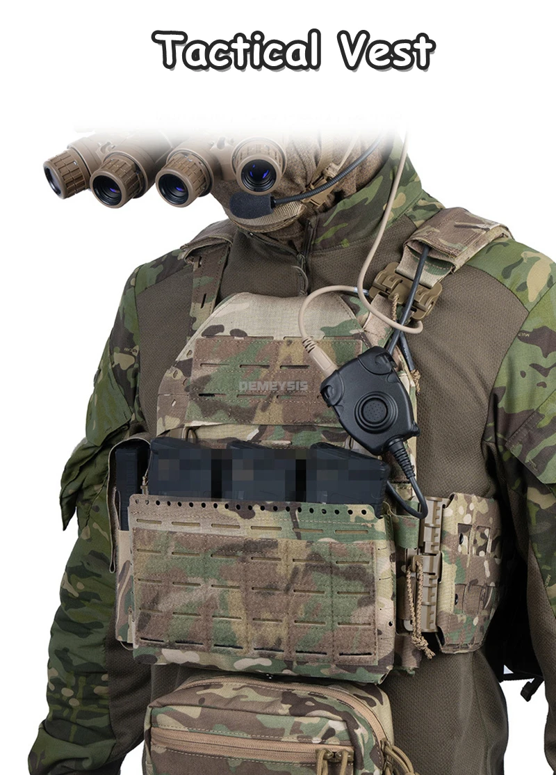 Chaleco airsoft modular MOLLE con correas y ajuste
