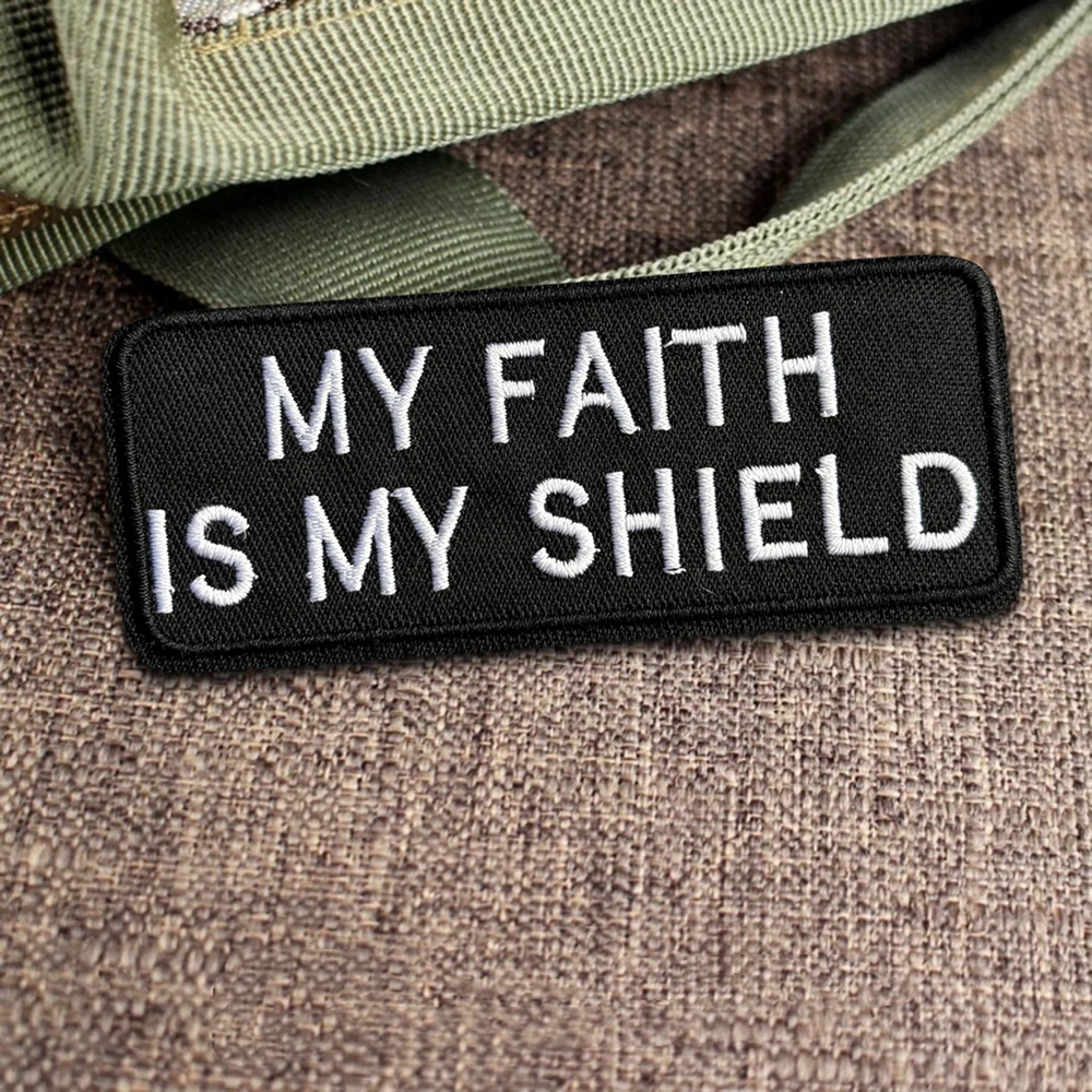Parche táctico moral Mi Fe es mi Escudo, velcro Caballero Templario - imagen 3