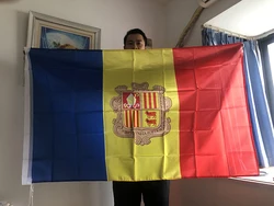 Bandera nacional de Andorra en poliéster colgante para exterior