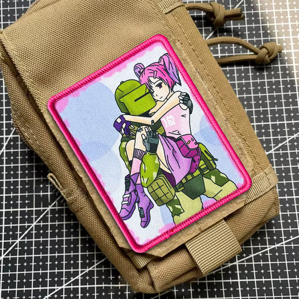 Parche táctico velcro estilo anime chica soldado de moral para mochila - imagen 5